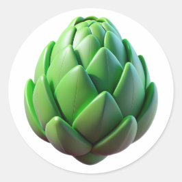 Artichoke Plastic 3D - Glossarosserie Runder Aufkleber