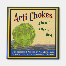 Artichoke Vintag Crate Art Magnet