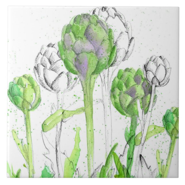 Artichokes Gemüsegarten Fliese (Vorderseite)