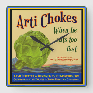 Artichokes Rétro Horloge murale de la cuisine