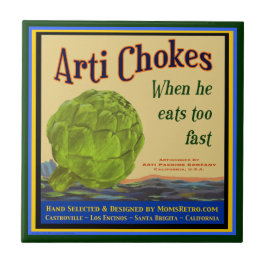 Artichokes Vintag Crate Art Tile Fliese