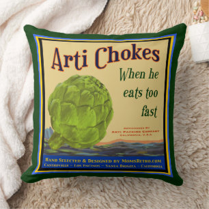 Artichokes Vintage Crate Art Coussin