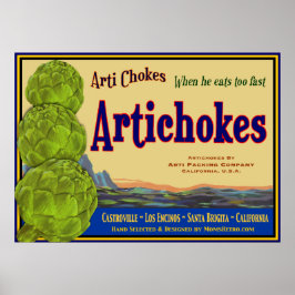 Artichos Vintage Gemüsesalon Poster