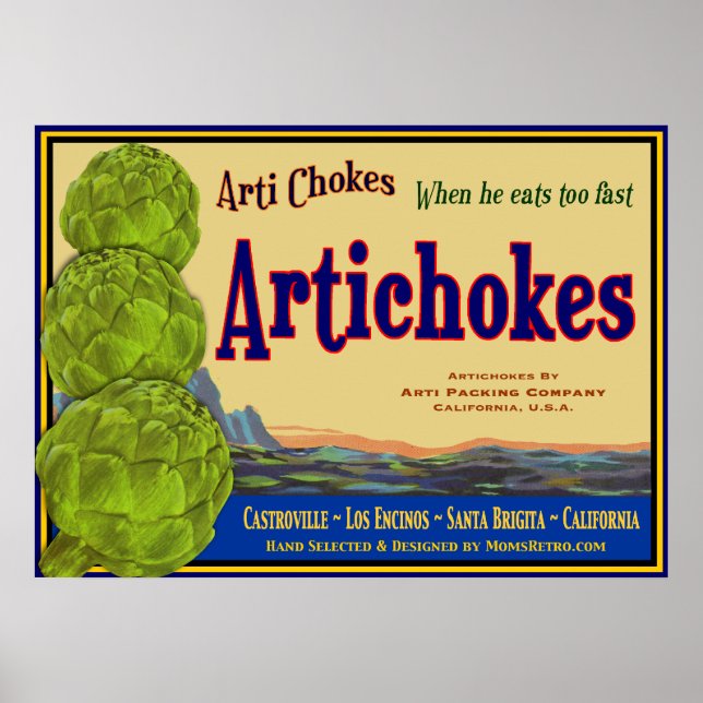 Artichos Vintage Gemüsesalon Poster (Vorne)