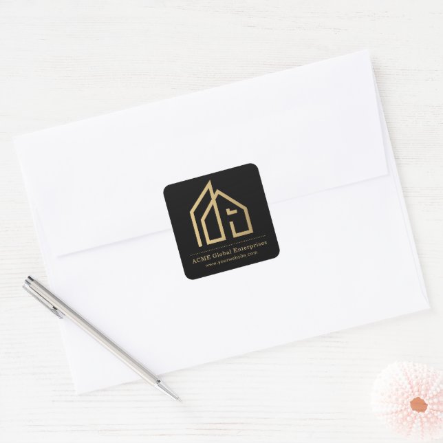 Article promotionnel Sticker Carré immobilier mode (Enveloppe)