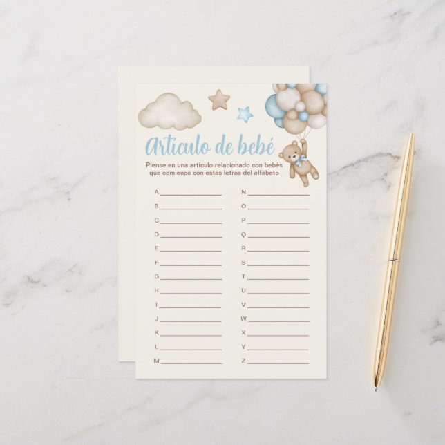 Artículo de bebé juego para Babydusche (Vorderseite/Rückseite Beispiel)