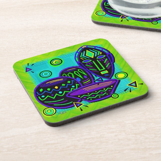 Artifakt African Pop Art Untersetzer (Linke Seite)