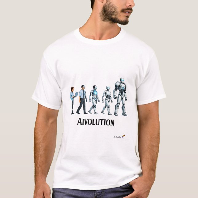 Artificial Evolution | Futuristic AI Robot Design T-Shirt (Vorderseite)