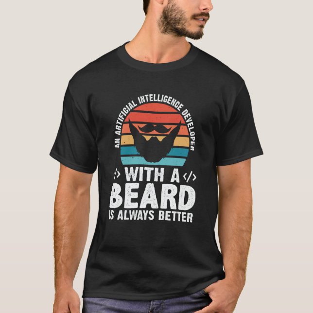 Artificial Intelligence Developer With A Beard T-Shirt (Vorderseite)