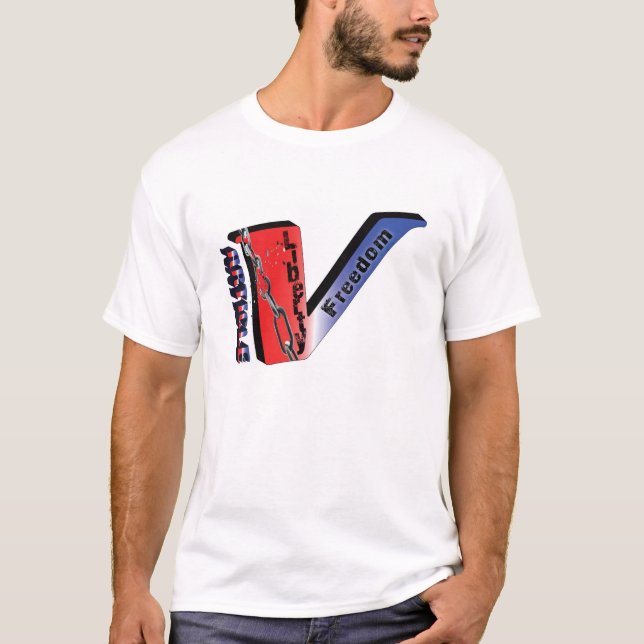 Artikel 5-Red, Weiß, blau T-Shirt (Vorderseite)