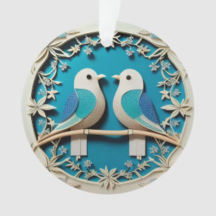 Artikel von zwei Vögeln mit Blumenmotiven Ornament