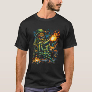 Artillerie-Chaos – Street Art Militärillustration T-Shirt