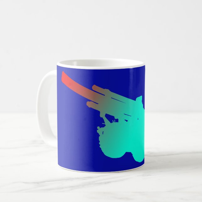 Artillery Gun Blue Coffee Tasse (Vorderseite Links)