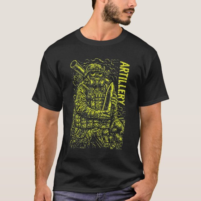Artillery Soldier Tactical Horror Graphic T-Shirt (Vorderseite)