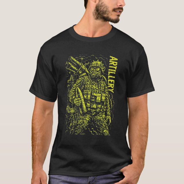 Artillery Toxic Warfare Soldier Illustration T-Shirt (Vorderseite)