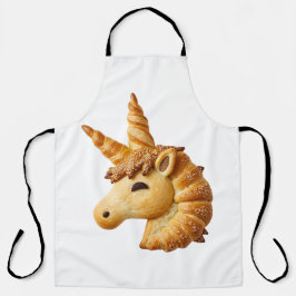 Artisan Braided Bread Unicorn Head Sculpture Schürze