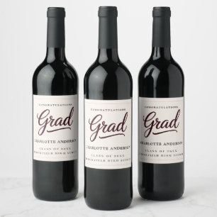 Artisan Burgund Schrift Grad Flaschenetikett Weinetikett
