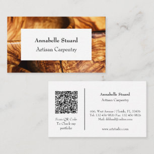 Artisan Carpentry Simple Modern QR Code Visitenkarte