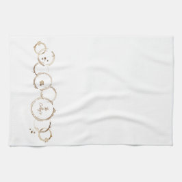Artisan Coffee Rings NAME Brown White Kitchen Fun Geschirrtuch
