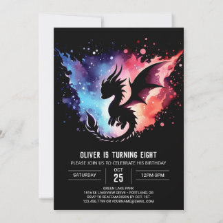 Artisan Dragon Birthday Editable Einladung