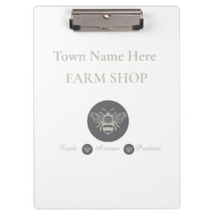 Artisan-Farm-Shop oder Imker-Logo für Wochenmarkt Klemmbrett