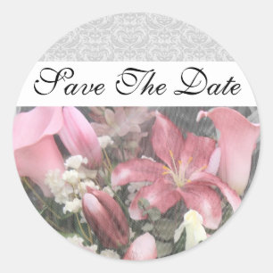 Artisan Floral Lily Damask Enregistrer Le Sticker