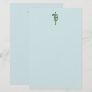 Artisan Monogramme V Green Garden Felt papeterie