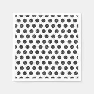 Artisan Polka Dots Schwarz-weiß Spaß Chic Handgeze Serviette
