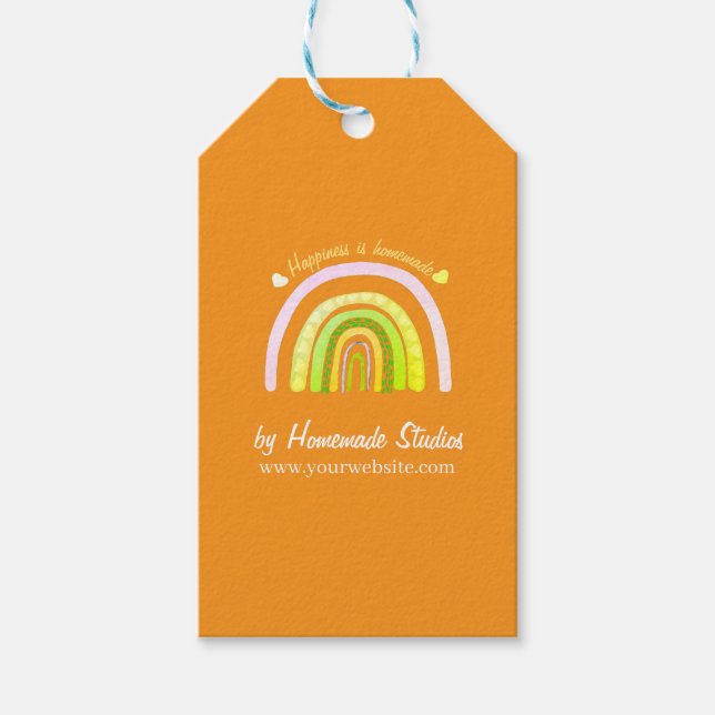 Artisan Rainbow 'Happiness is Homemade'  Geschenkanhänger (Vorderseite)