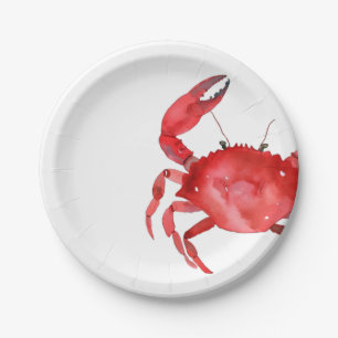 Artisan Red Crab Bake Dinner Farbenfroh Spaß Pappteller