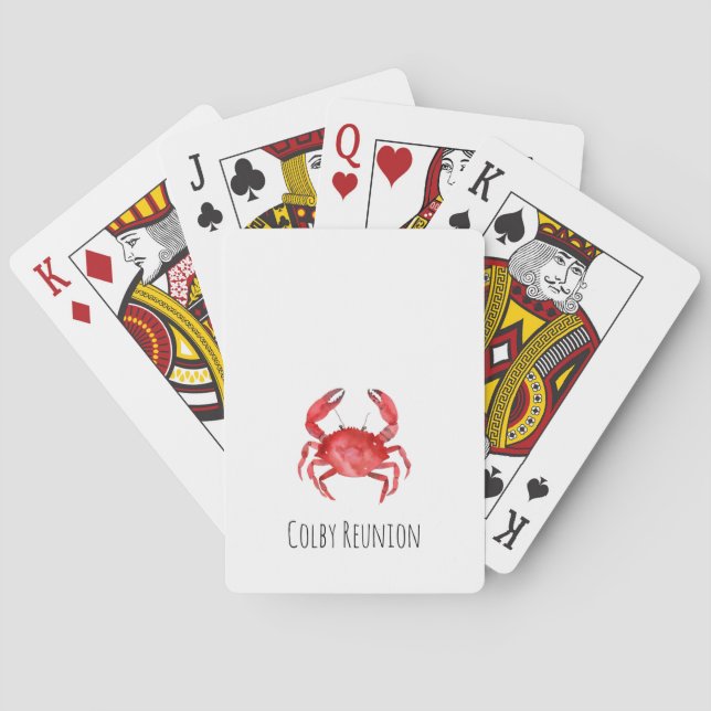 Artisan Red Crab Wiedersehen NAME Coastal Fun Spielkarten (Rückseite)