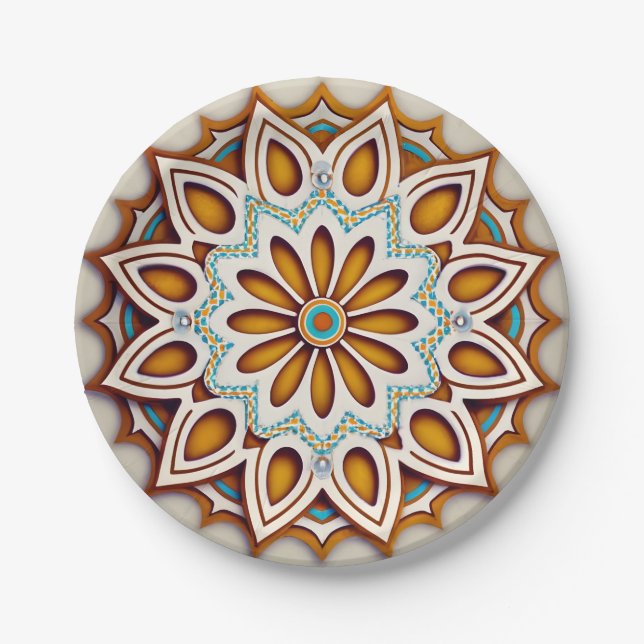 Artisana marokkanisches andalusisches Mosaik Pappteller (Vorderseite)