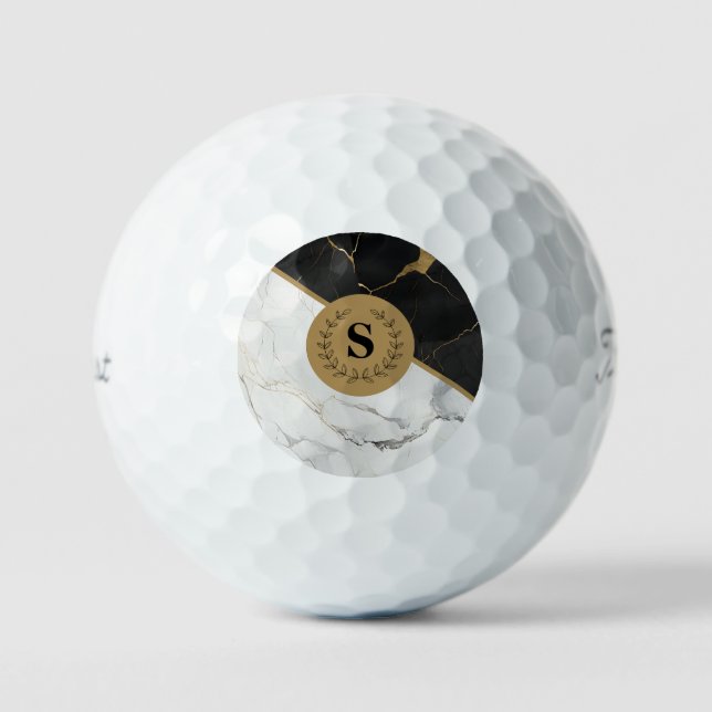 Artisanal Marble Mit Monogramm Golfball (Vorderseite)