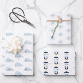 Artische Tiere, Wintertiere Geschenkpapier Set