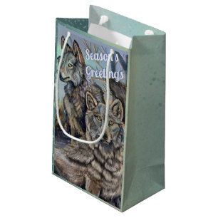 Artische Wölfe~ Grüße der Saison Kleine Geschenkta Geschenktüte