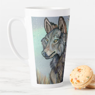 Artische Wölfe Wintery Latte Tasse