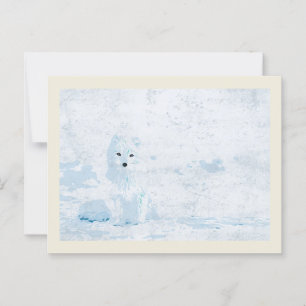 Artischer Fuchs auf der Abbildung der weißen Eispa Postkarte