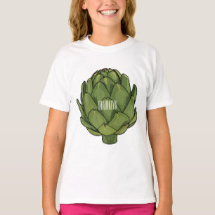 Artischocken Cartoon-Illustration T-Shirt