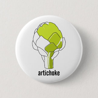 Artischocken-Gekritzel-Kunst-Knopf Button