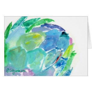 Artischocken-Lied-Acrylmalerei-Karte