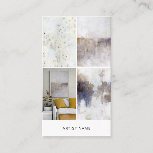 Artist 4 Image Grid Template Visitenkarte (Vorderseite)