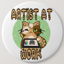 Artist at work cute cat design