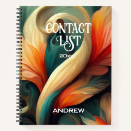 ARTIST CONTACT LIST - Abstrakte Wirbel Notebook Notizbuch