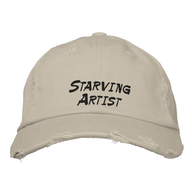 Artist Funny Hat verhungern Bestickte Baseballkappe (Vorderseite)