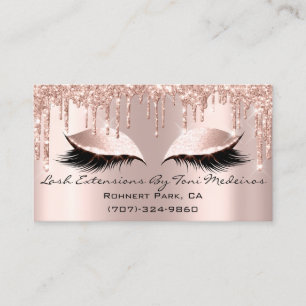 Artist Lashes Aftercare Glitzer Tropfen Rose PINK Visitenkarte