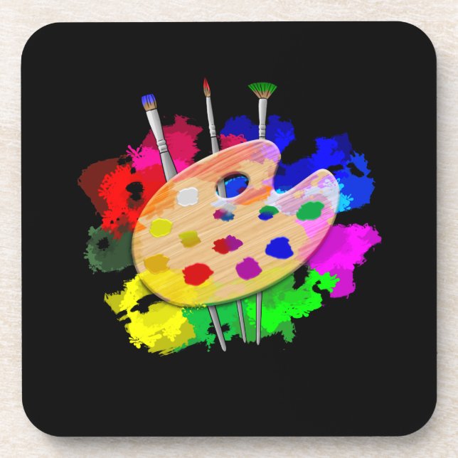 Artist Palette Artist Getränkeuntersetzer (Vorderseite)