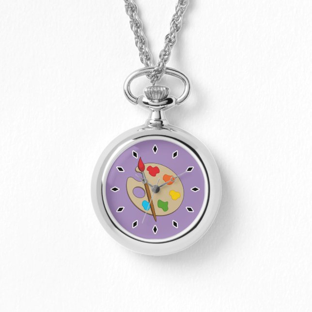 Artist Palette mit Pinsel Armbanduhr (Vorderseite)