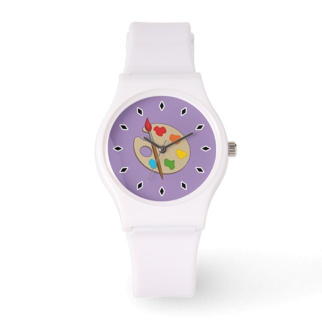 Artist Palette mit Pinsel Armbanduhr (Vorderseite)
