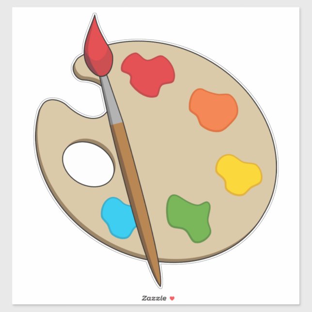 Artist Palette mit Pinsel Aufkleber (Blatt)