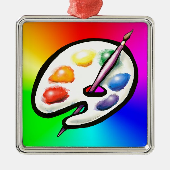 Artist Palette Ornament Aus Metall (Vorne)